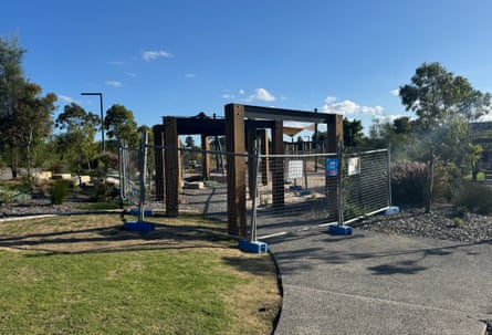 Parts of the children’s playground at Rozelle parklands have been fenced off – again.