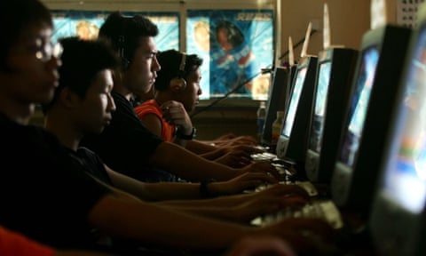 An internet cafe in Beijing.