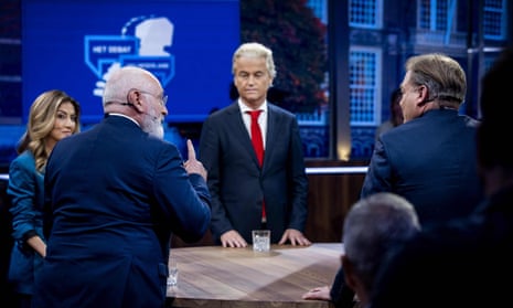 Dutch political leaders during Monday’s TV debate.