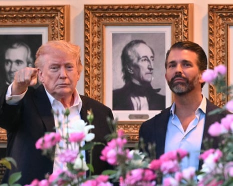 Donald Trump and Donald Trump Jr at the White House on 3 May 2026.