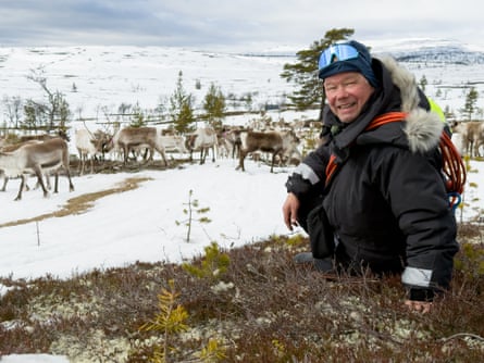 Peter and his reindeer herd.