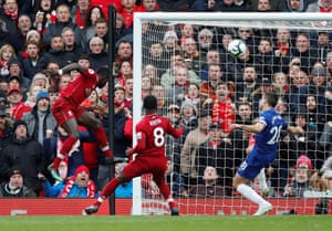 Mane heads home the opener.