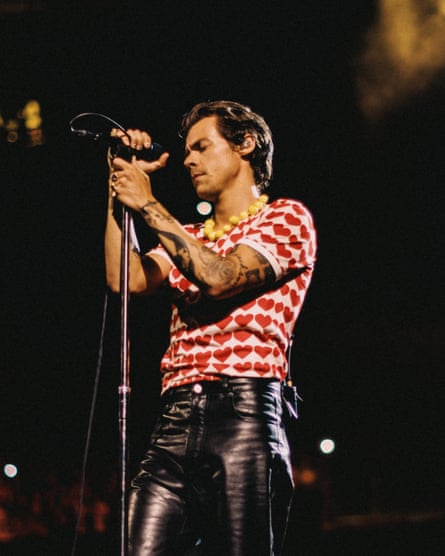 Harry Styles performing at UBS Arena