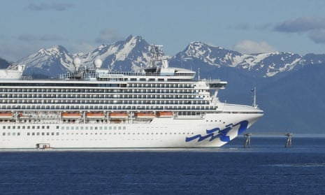 The Grand Princess cruise ship off the coast of Alaska.