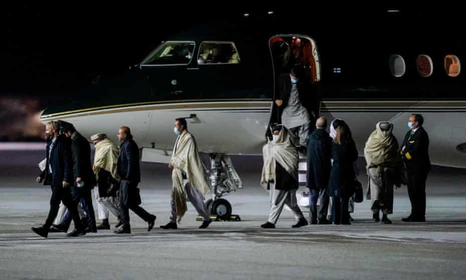 Taliban representatives arrive at Oslo’s Gardermoen airport for talks with western officials on human rights and emergency aid
