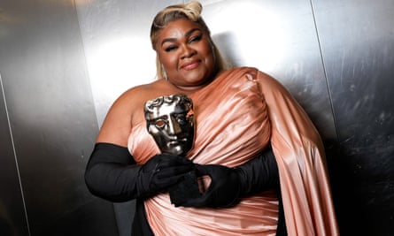Good Oscar bet … Da’Vine Joy Randolph with her supporting actress award for The Holdovers.