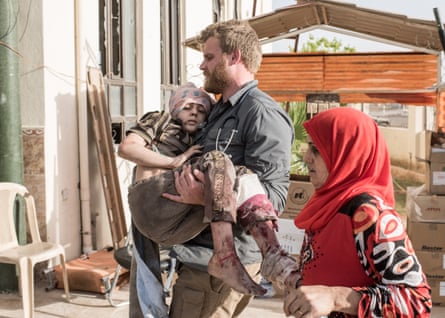 Pete, rushing a young girl into his clinic in 2017.