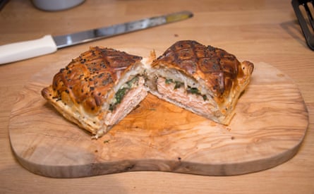 Salmon wellington.