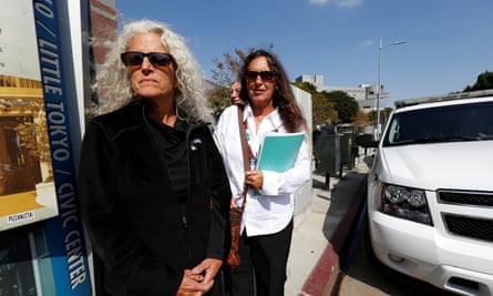Wolfe and Randall, sisters of the late Randy California, leave federal court in Los Angeles.
