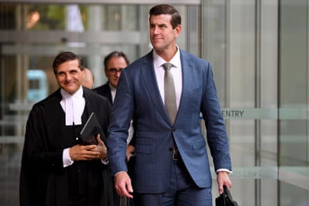 Ben Roberts-Smith leaves the federal court of Australia in Sydney on 16 March 16, 2022.