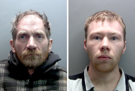 Daniel Graham, 39, (left) and Adam Carruthers, 32, (right) are due to be sentenced on Tuesday after they were found guilty at Newcastle crown court of criminal damage after the felling of the Sycamore Gap tree.