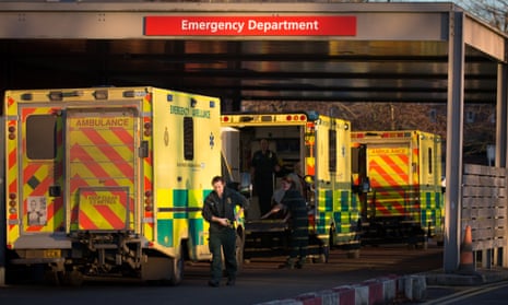 Ambulances queue outside A&E