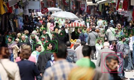 Face detection, surveillance, camera image, face tracking, symbolic image,P6H05G Face detection, surveillance, camera image, face tracking, symbolic image,