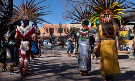A dance performance on the Plaza in Taos.