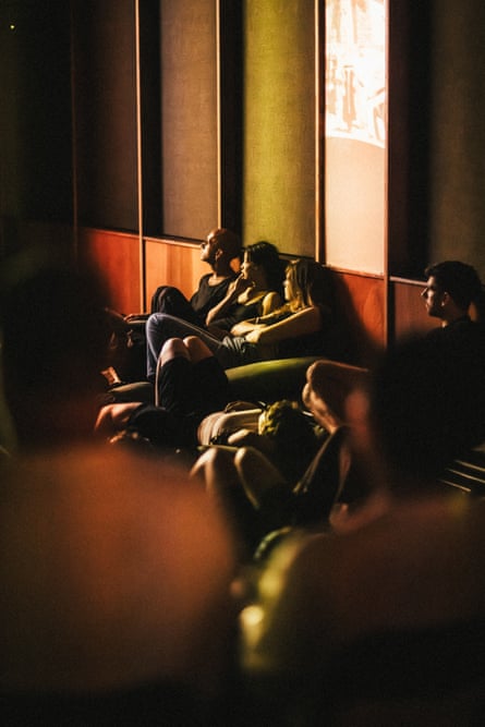 Visitors take part in a ‘deep listening’ session in Tender in Brunswick, Melbourne.