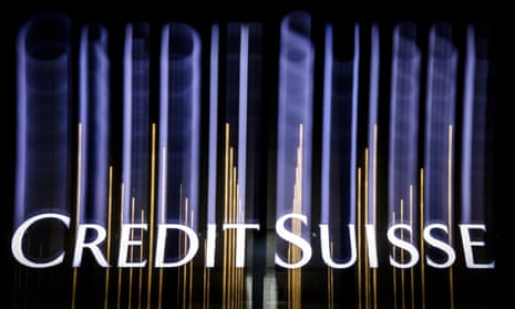 The logo of Swiss bank Credit Suisse on a building in Zurich, Switzerland, March 2023