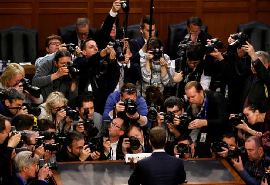 Facebook CEO Mark Zuckerberg arrives to testify before a US Senate hearing.