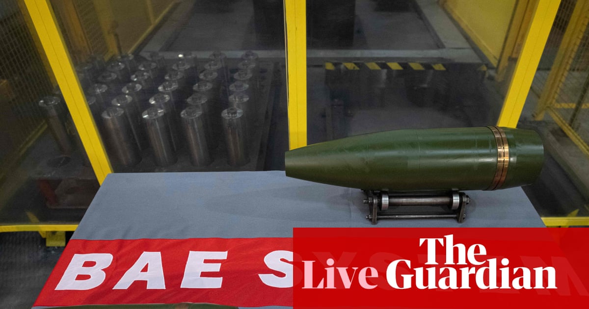 Shares in weapons makers surge amid geopolitical worries as Trump demands higher US military spending – business live | Business