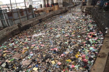 A drainage canal pictured last summer in Lagos, Nigeria, tells the story of global plastic pollution.