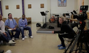 Reaching across the divide: Siebel Newsom during the production of her documentary.