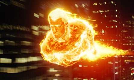 Fiery … Chris Evans in Fantastic Four.
