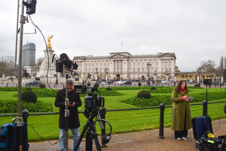 Journalists outside Buckingham palace