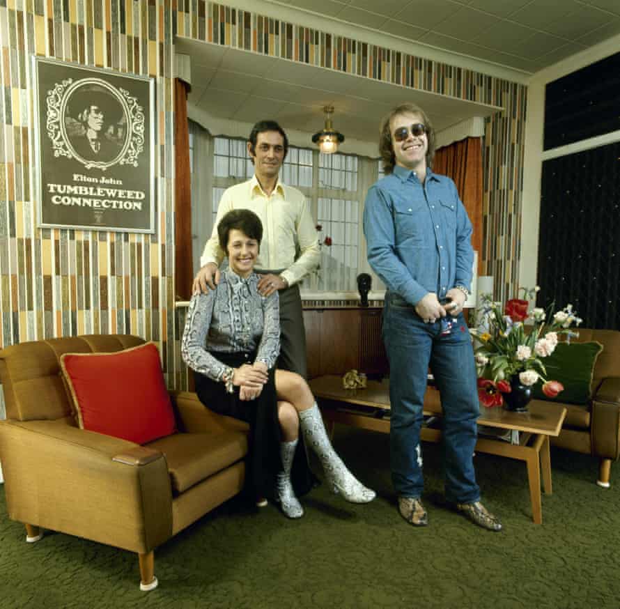 ‘I came back from the States with American critics calling me the saviour of rock ’n’ roll’: John with his mother Sheila and stepfather Fred Fairebrother at their apartment, London 1971.