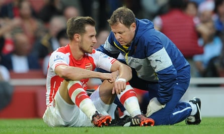 Colin Lewin with Aaron Ramsey in September 2014. The former Arsenal player has invested in the Lewins’ clinic.