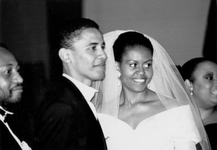 Barack and Michelle Obama on their wedding day