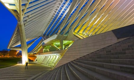 europe's greatest train journeys series Liège-Guillemins station in Belgium, created by the architect Santiago Calatrava.