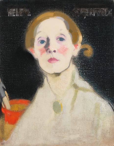 Helene Schjerfbeck - Self-portrait, Black Background, 1915. 