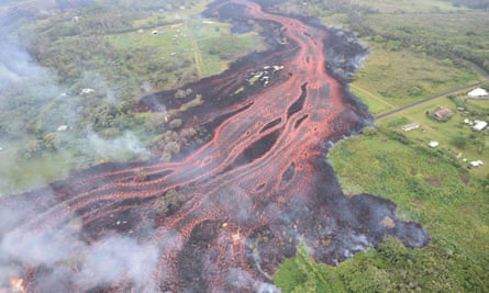 Lava pours from Kilauea volcano’s lower East Rift zone.