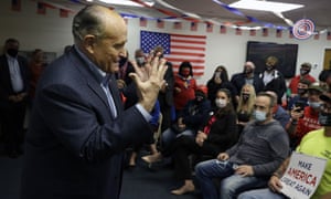 Rudy Giuliani hosts a Trump campaign event in Philadelphia earlier this week. The former New York mayor was the source of the Post’s Hunter Biden story.