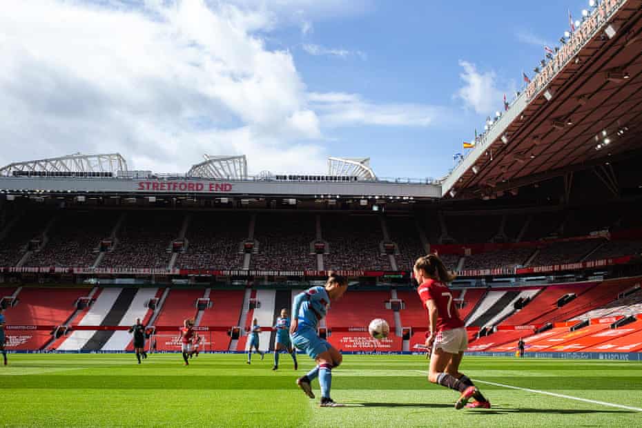 A view of the action at Old Trafford.