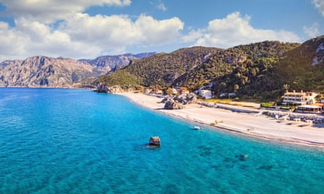 The beach Chiliadou, Evia island, Greece