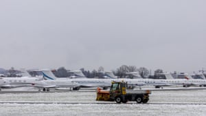 Private jets are parked at the Swiss air force base, which is used as a parking area for the aircraft of WEF attendees