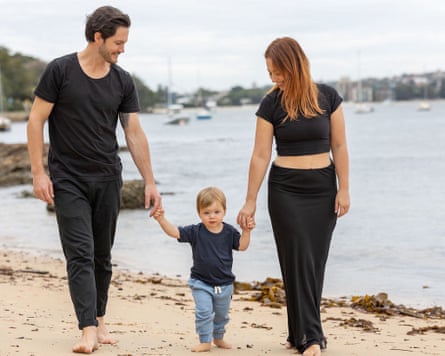 Erica, Justin and son Luca on Mother’s Day, in 2023.