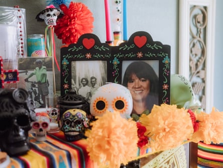 A Día de Muertos alter honoring family members along with Eva Mireles at Audrey Garcia’s home.