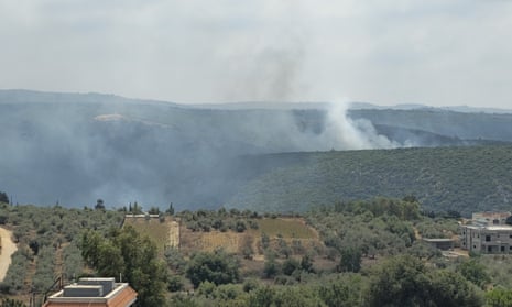 Smoke rises Israeli airstrike in southern