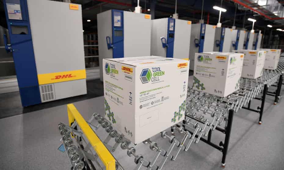 Covid-19 vaccine at a DHL facility in Sydney