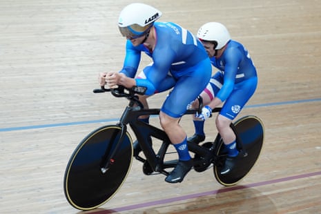 Neil Fachie and Aaron Pope of Scotland during their men