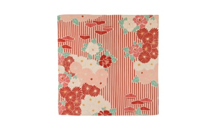 Pink and red material with a floral pattern