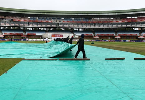 Covers are on to start day five of the second Test