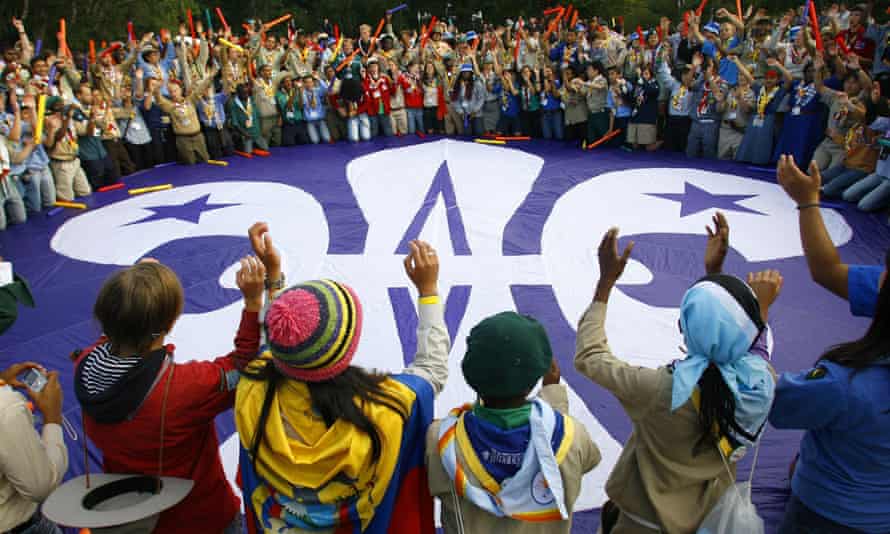 Scouts from around the world celebrate the centenary of the scouting movement in 2007.