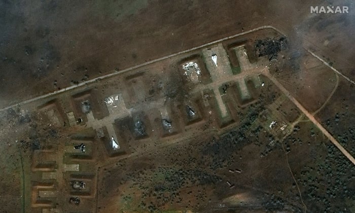 An overview of Saki airbase in Novofedorivka, Crimea after August attack.