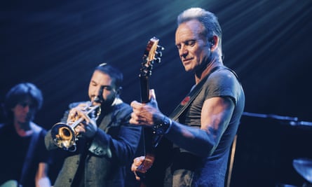Sting performs on stage at the Bataclan concert hall in Paris