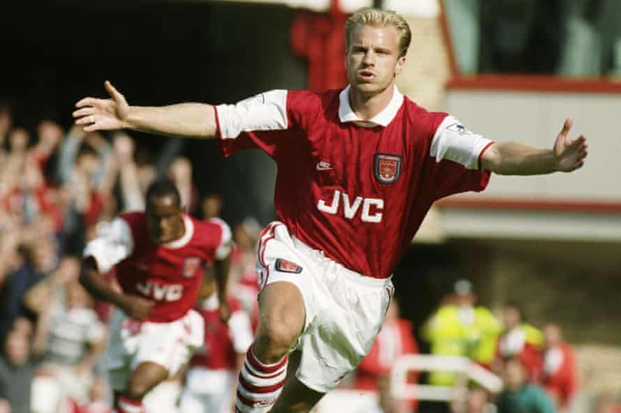 Dennis Bergkamp in action for Arsenal in 1995.