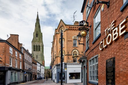 Leicester city centre and the Globe pub