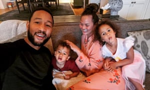 Chrissy Teigen’s Instagram snap of her family relaxing during lockdown.
