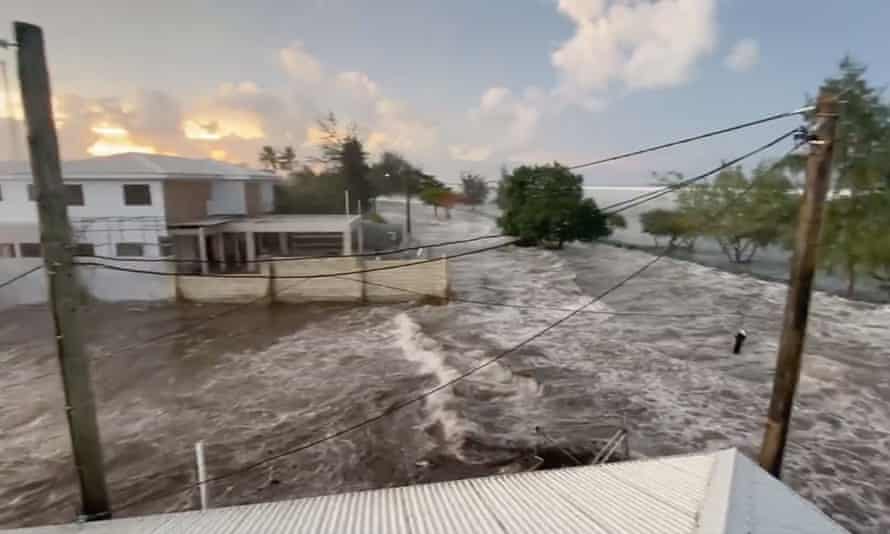 Videos on social media showed streets and buildings flooded in Tonga, but full extent of damage from the tsunami is unclear.